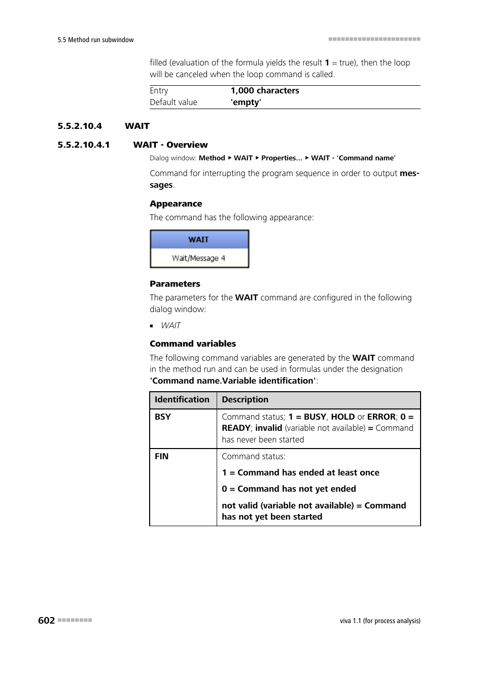 4 wait, 1 wait - overview, Wait | Metrohm viva 1.1 (ProLab) User Manual | Page 614 / 1085