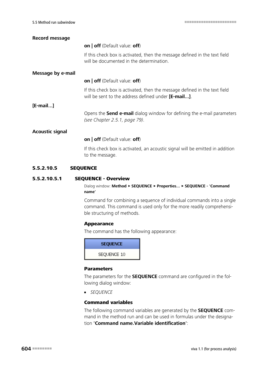 5 sequence, 1 sequence - overview, Sequence | Metrohm viva 1.1 (ProLab) User Manual | Page 616 / 1085