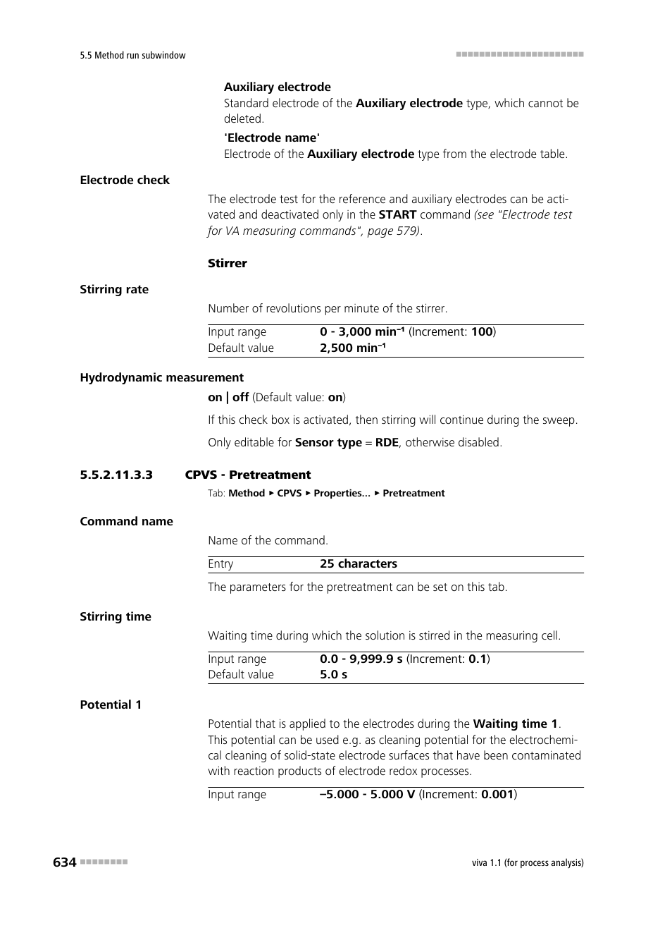 3 cpvs - pretreatment, Pretreatment | Metrohm viva 1.1 (ProLab) User Manual | Page 646 / 1085