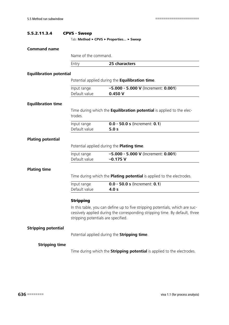 4 cpvs - sweep, Sweep | Metrohm viva 1.1 (ProLab) User Manual | Page 648 / 1085