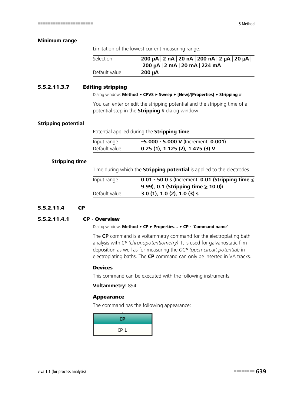 7 editing stripping, 4 cp, 1 cp - overview | Metrohm viva 1.1 (ProLab) User Manual | Page 651 / 1085