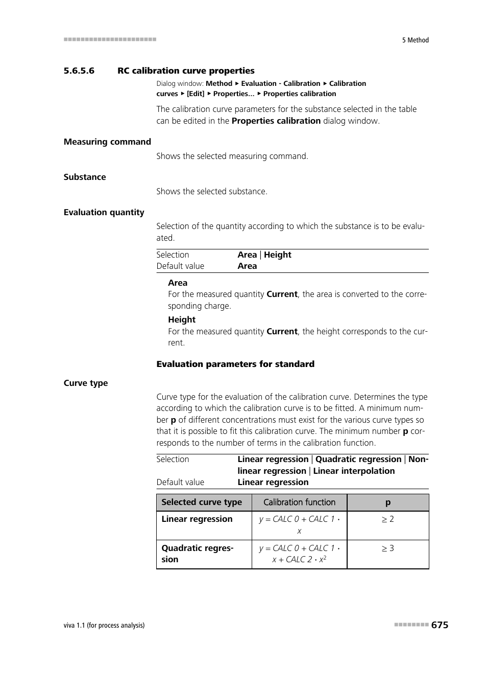 6 rc calibration curve properties | Metrohm viva 1.1 (ProLab) User Manual | Page 687 / 1085