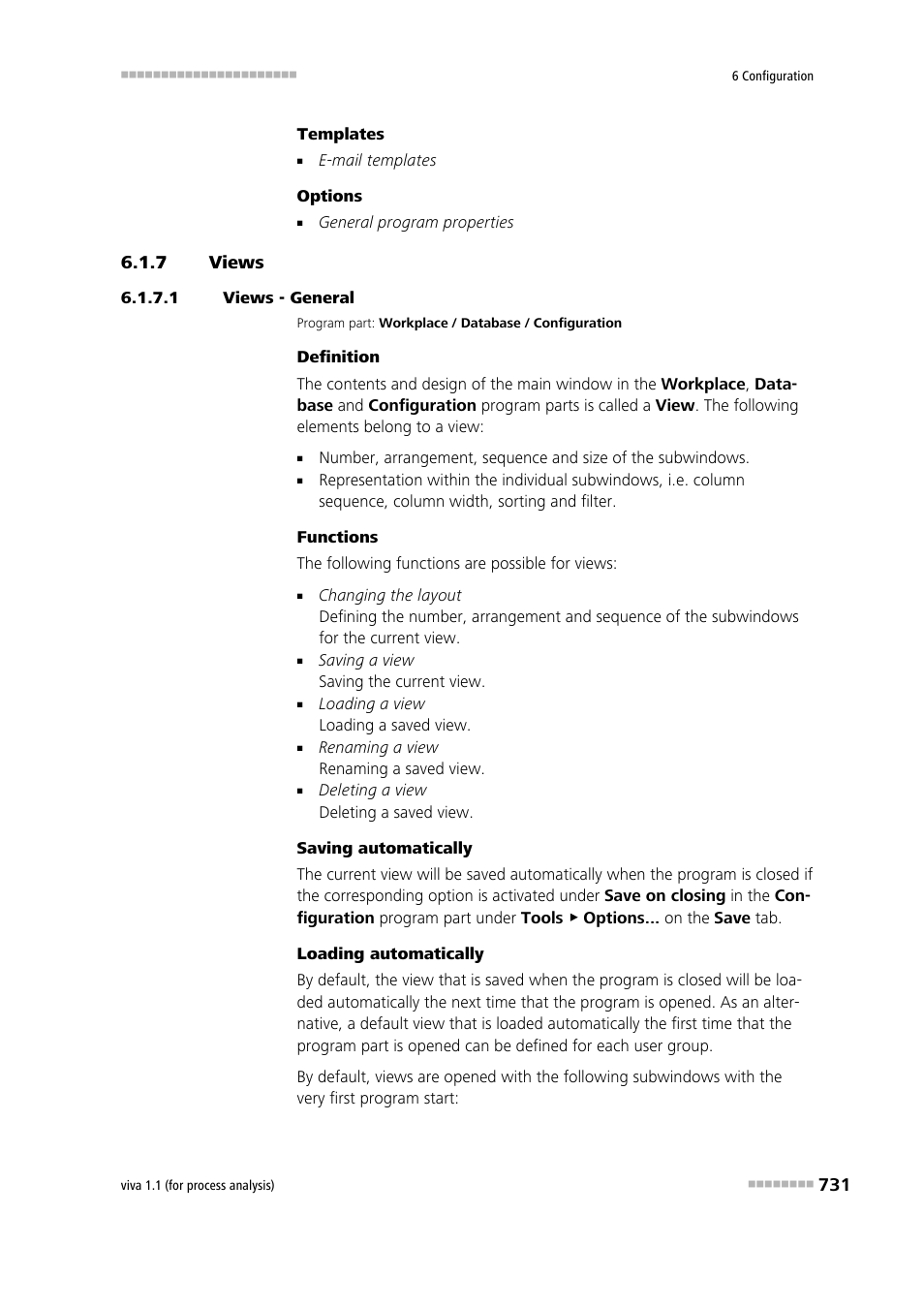 7 views, 1 views - general, Views | Metrohm viva 1.1 (ProLab) User Manual | Page 743 / 1085