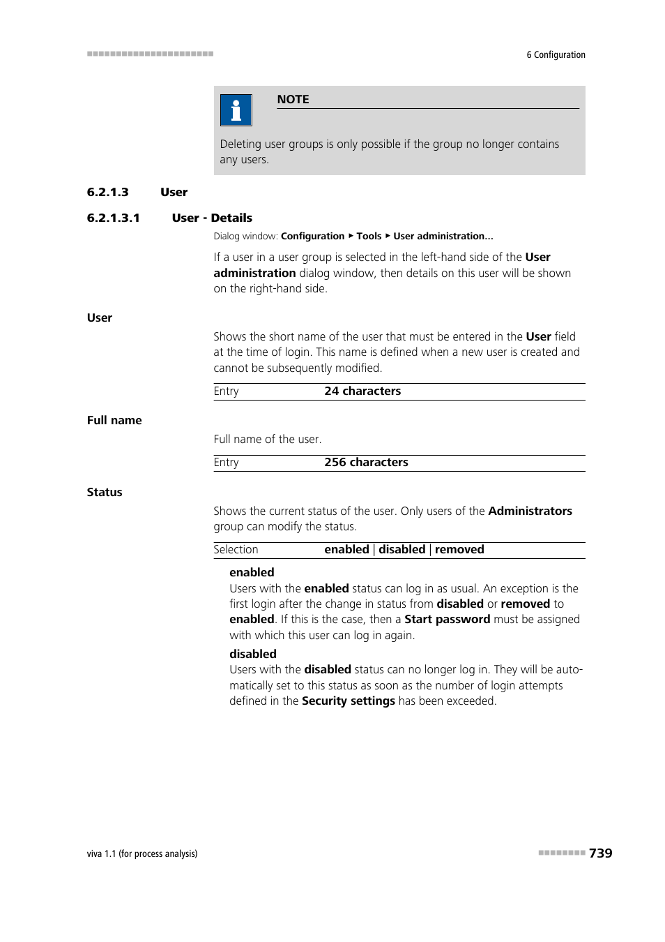 3 user, 1 user - details, Users | Deactivating users, Activating users, Removing users | Metrohm viva 1.1 (ProLab) User Manual | Page 751 / 1085