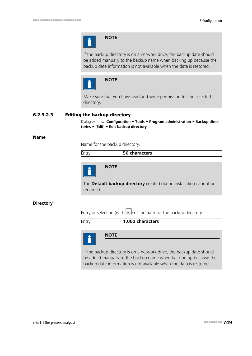 3 editing the backup directory | Metrohm viva 1.1 (ProLab) User Manual | Page 761 / 1085