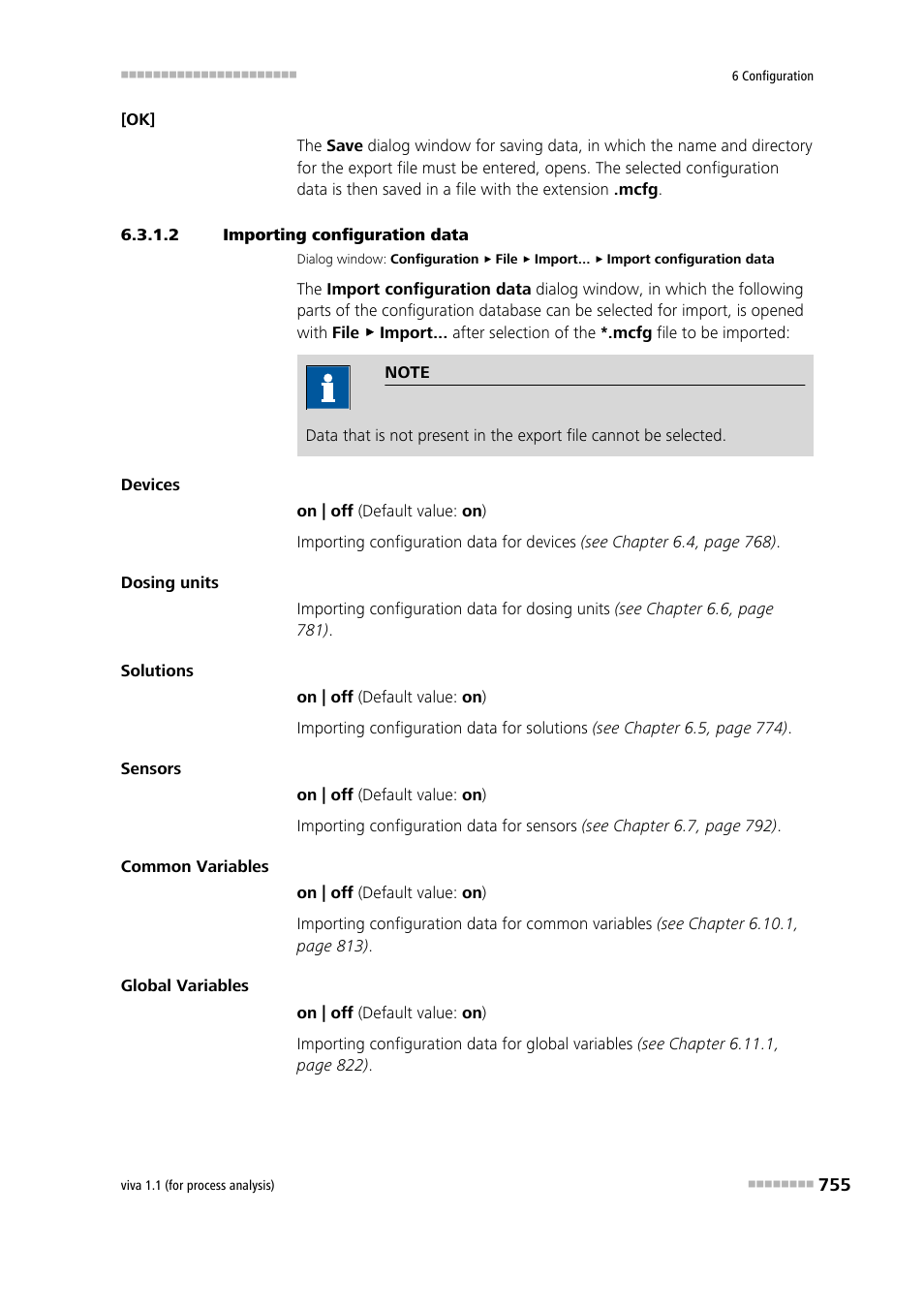 2 importing configuration data, Importing configuration data | Metrohm viva 1.1 (ProLab) User Manual | Page 767 / 1085