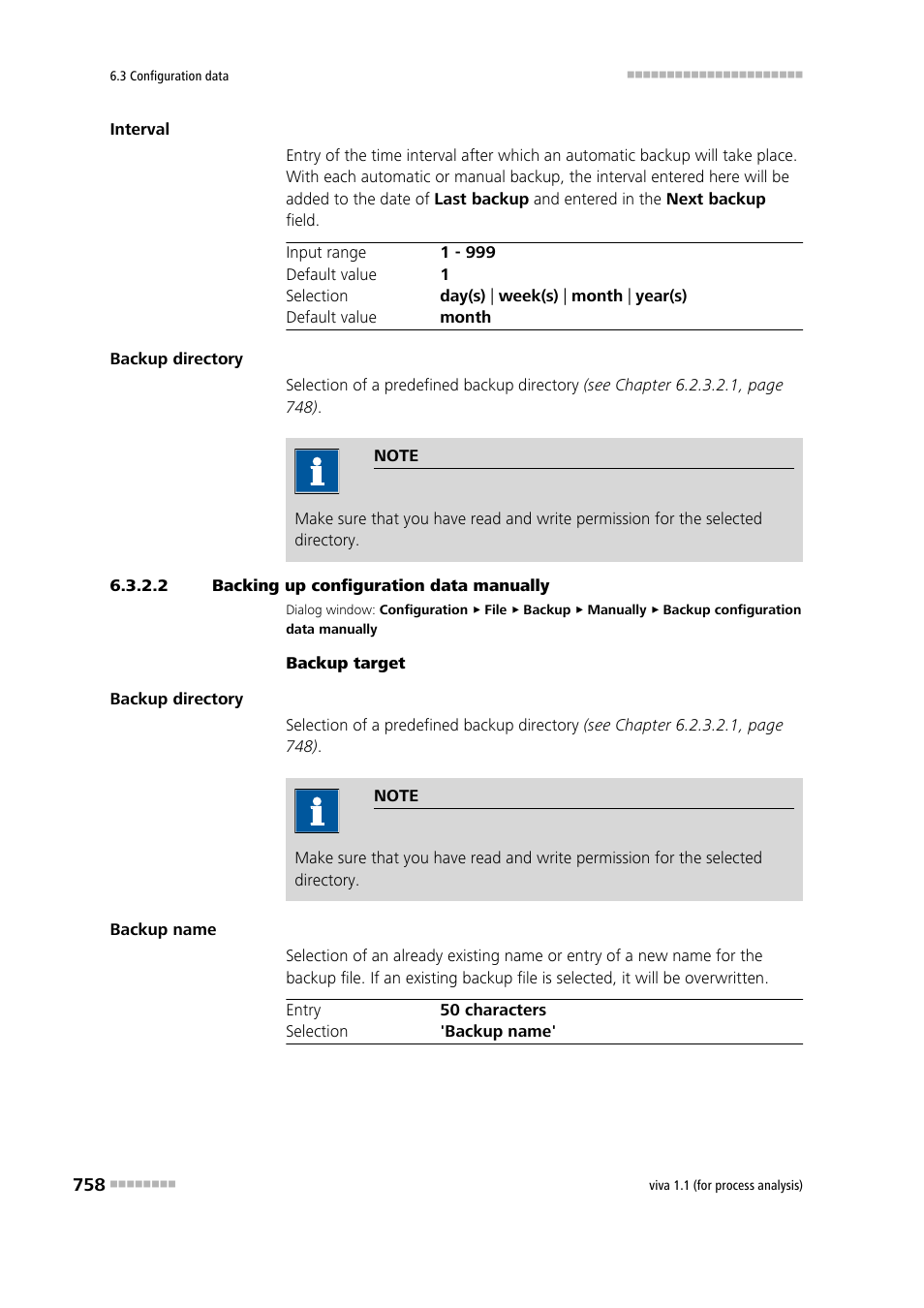 2 backing up configuration data manually, Backing up configuration data manually | Metrohm viva 1.1 (ProLab) User Manual | Page 770 / 1085