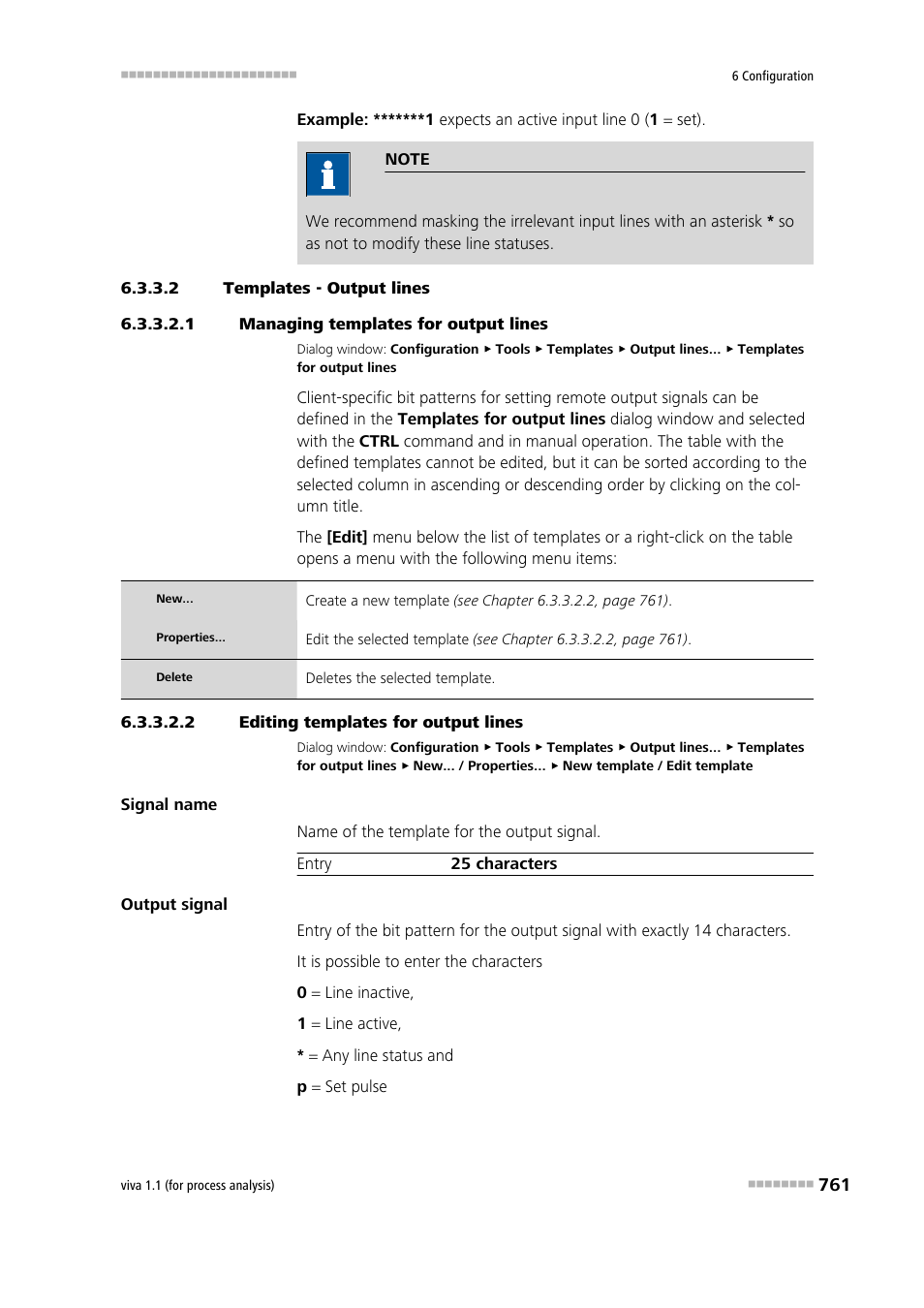 2 templates - output lines, 1 managing templates for output lines, 2 editing templates for output lines | Metrohm viva 1.1 (ProLab) User Manual | Page 773 / 1085