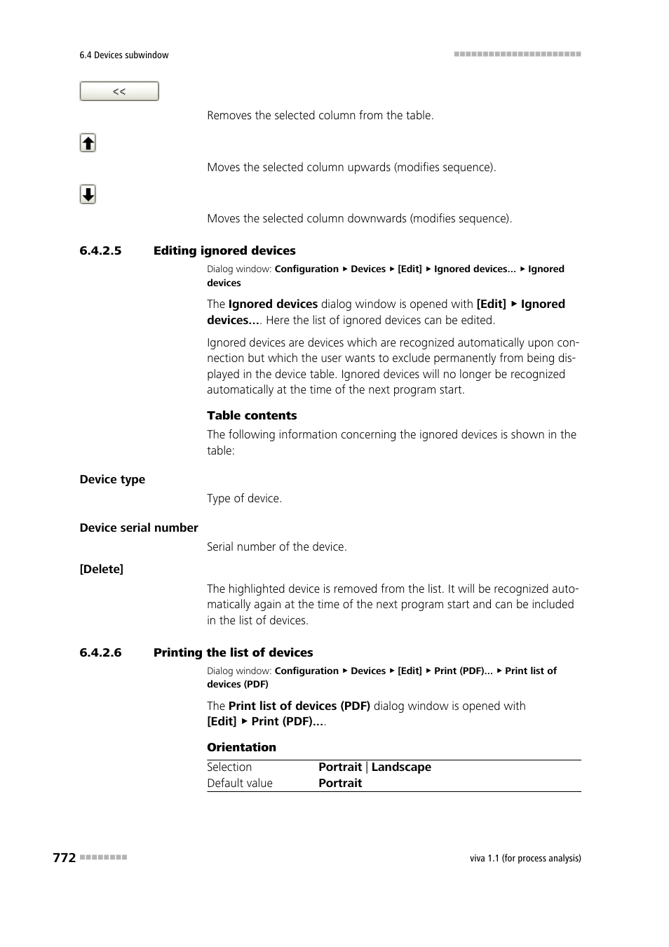 5 editing ignored devices, 6 printing the list of devices | Metrohm viva 1.1 (ProLab) User Manual | Page 784 / 1085