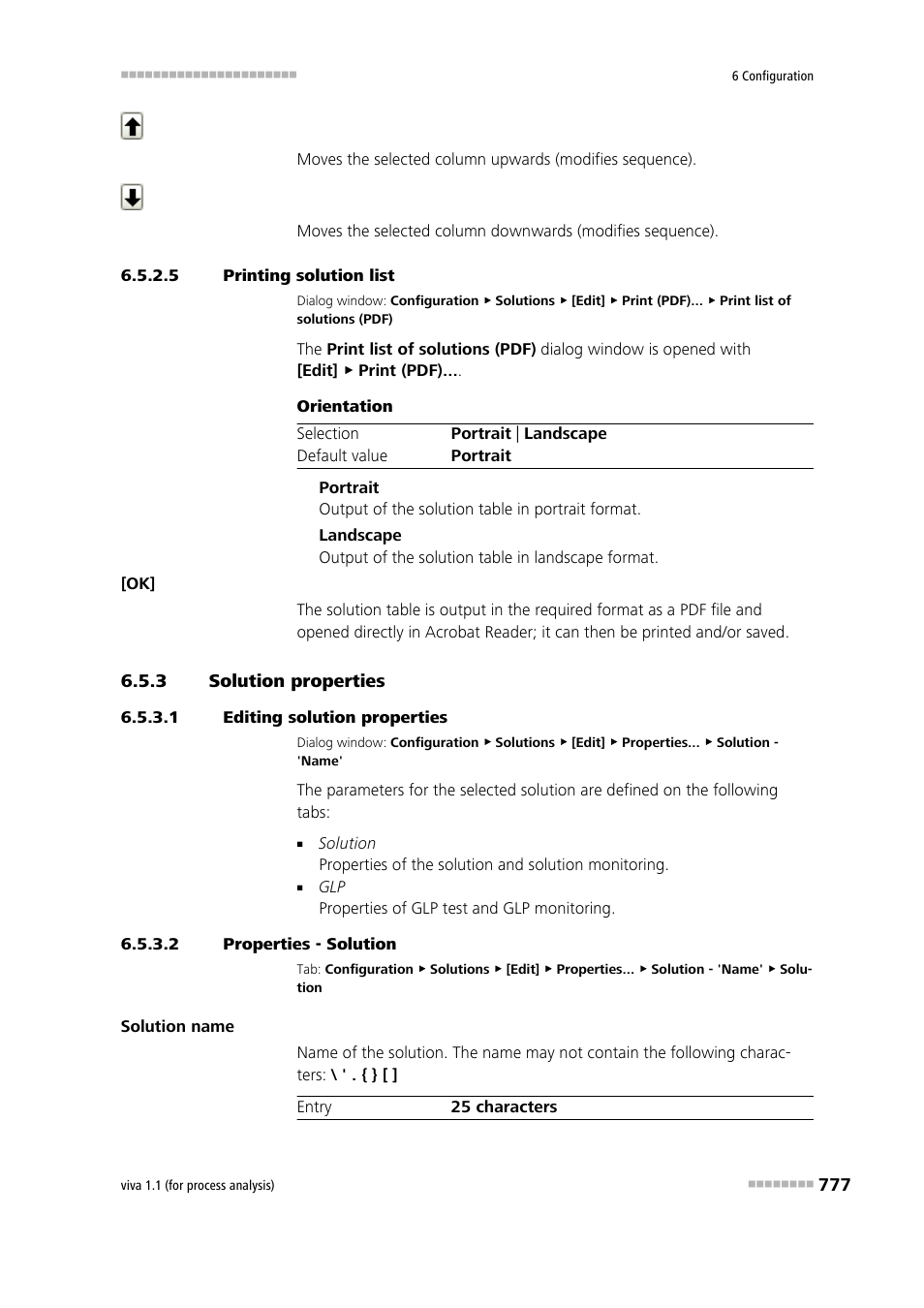 5 printing solution list, 3 solution properties, 1 editing solution properties | 2 properties - solution, Solution properties | Metrohm viva 1.1 (ProLab) User Manual | Page 789 / 1085
