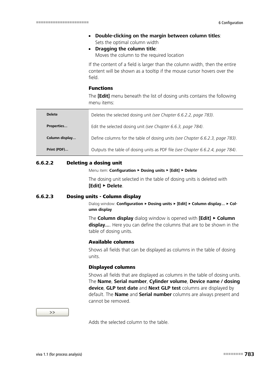 2 deleting a dosing unit, 3 dosing units - column display | Metrohm viva 1.1 (ProLab) User Manual | Page 795 / 1085