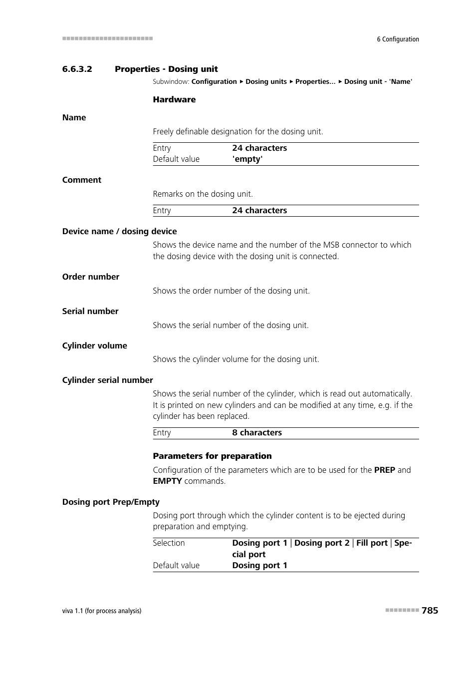 2 properties - dosing unit | Metrohm viva 1.1 (ProLab) User Manual | Page 797 / 1085