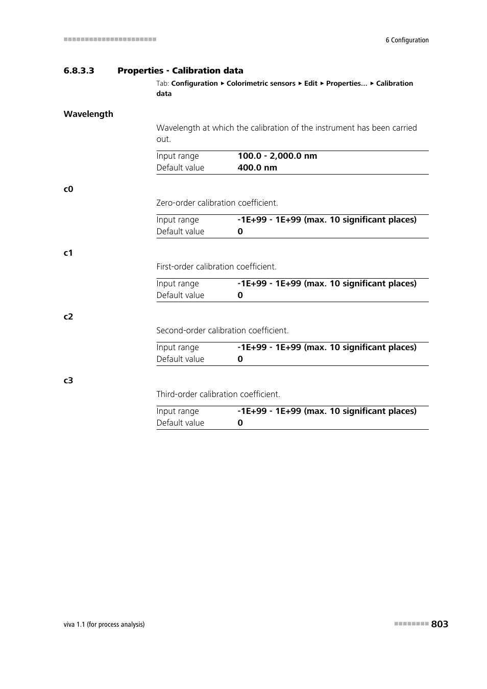 3 properties - calibration data, Calibration data | Metrohm viva 1.1 (ProLab) User Manual | Page 815 / 1085