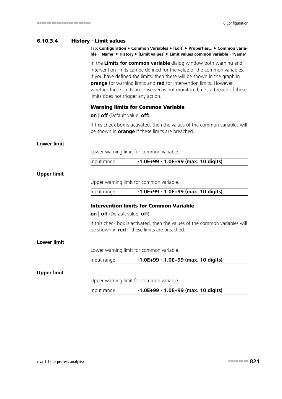 4 history - limit values | Metrohm viva 1.1 (ProLab) User Manual | Page 833 / 1085