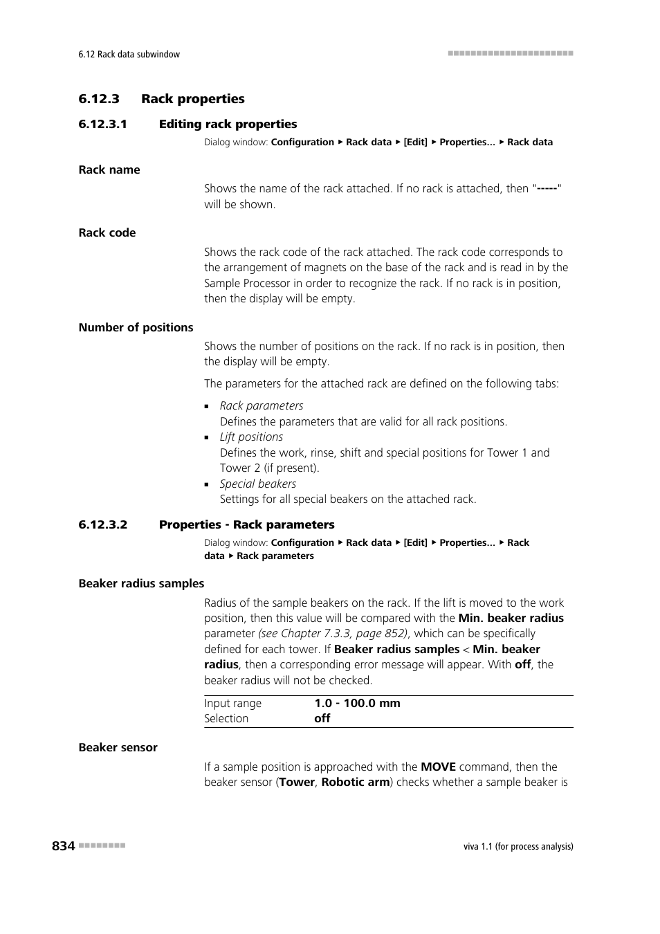 3 rack properties, 1 editing rack properties, 2 properties - rack parameters | Rack properties | Metrohm viva 1.1 (ProLab) User Manual | Page 846 / 1085