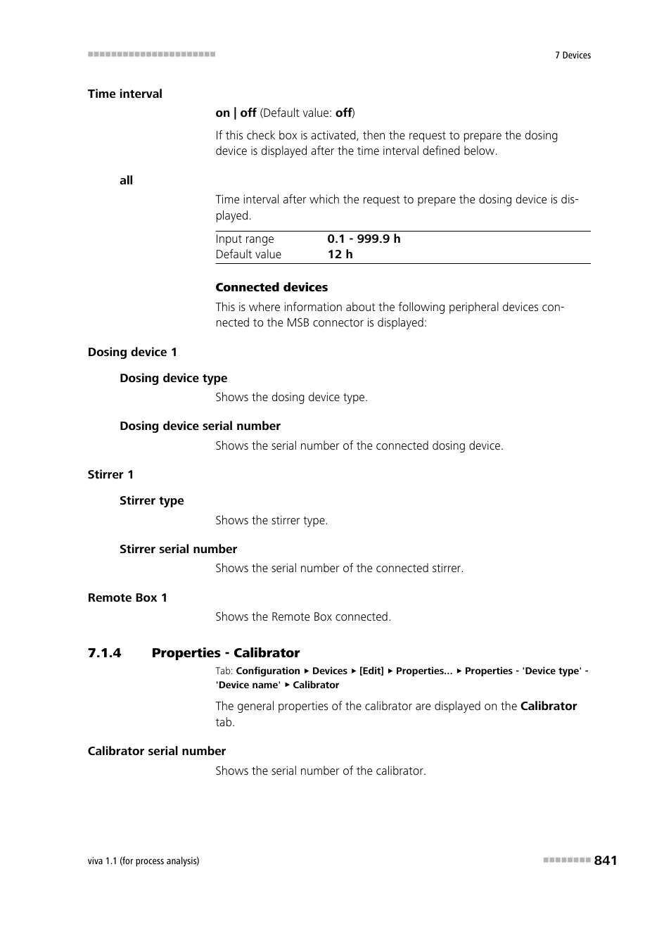 4 properties - calibrator, Properties - calibrator, Calibrator | Metrohm viva 1.1 (ProLab) User Manual | Page 853 / 1085