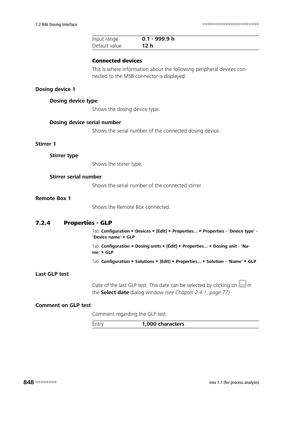 4 properties - glp, Properties - glp | Metrohm viva 1.1 (ProLab) User Manual | Page 860 / 1085