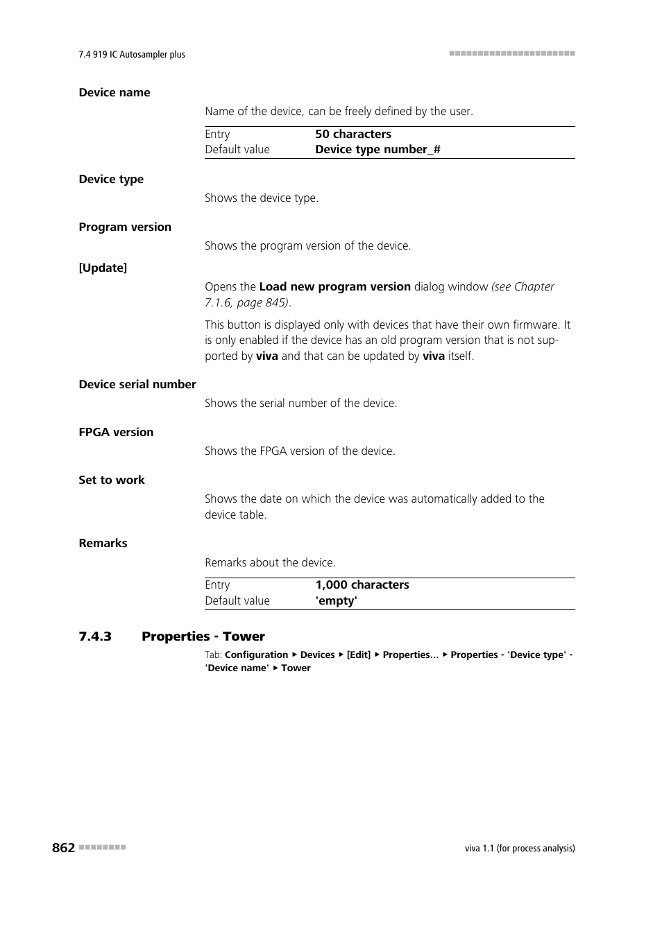 3 properties - tower, Properties - tower | Metrohm viva 1.1 (ProLab) User Manual | Page 874 / 1085