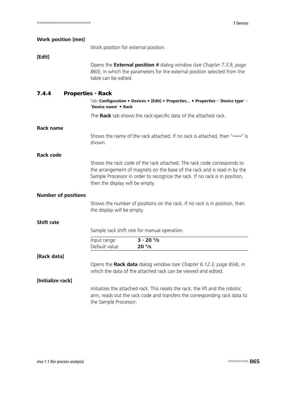 4 properties - rack, Properties - rack | Metrohm viva 1.1 (ProLab) User Manual | Page 877 / 1085