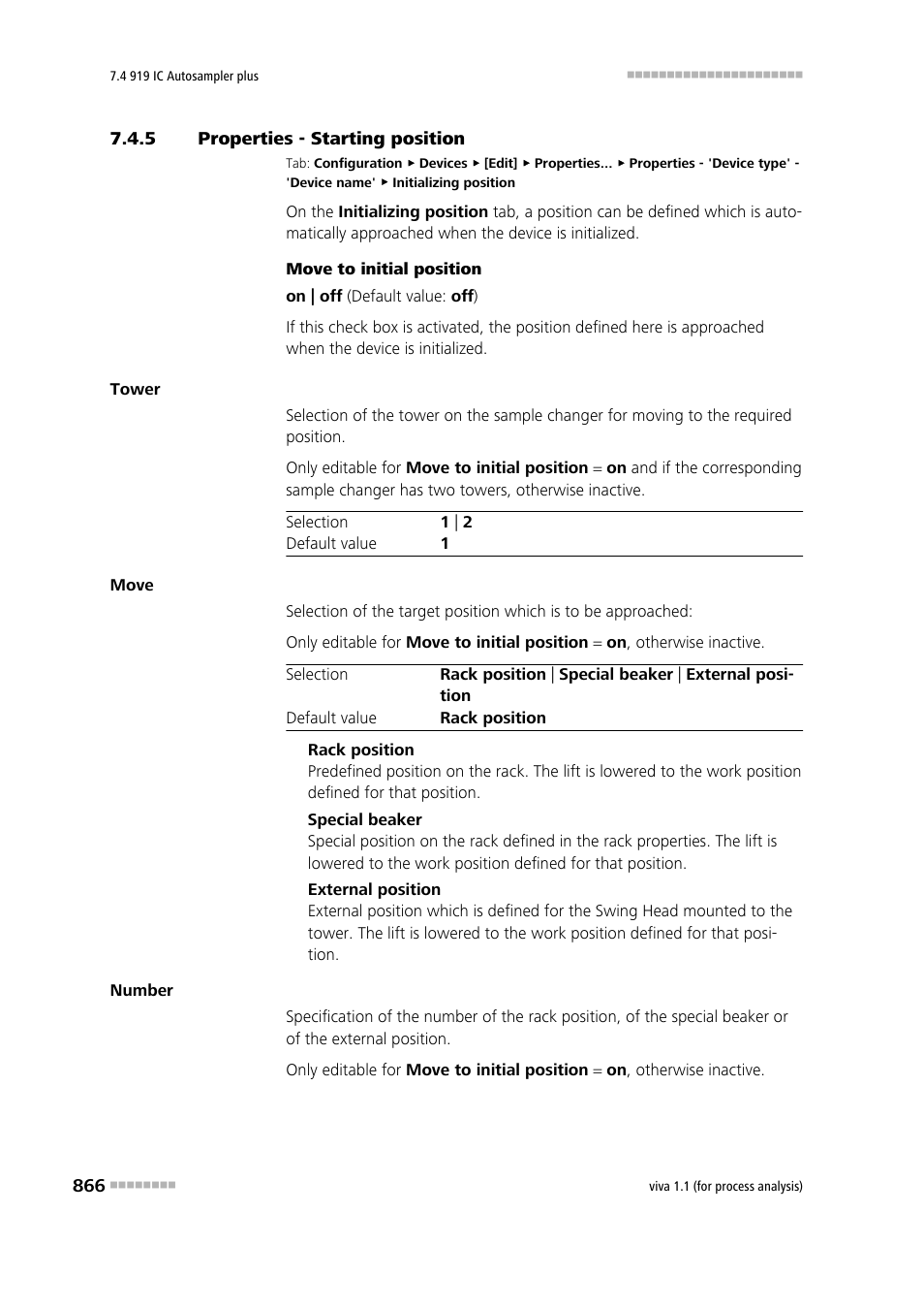 5 properties - starting position, Properties - starting position | Metrohm viva 1.1 (ProLab) User Manual | Page 878 / 1085