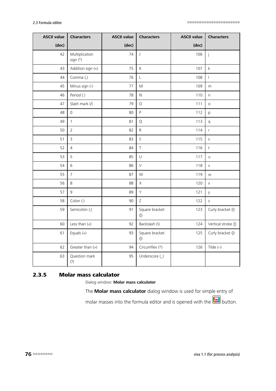 5 molar mass calculator, Molar mass calculator | Metrohm viva 1.1 (ProLab) User Manual | Page 88 / 1085