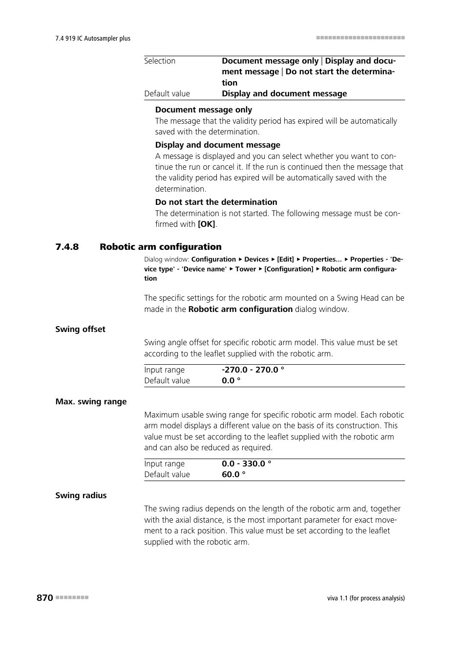 8 robotic arm configuration, Robotic arm configuration | Metrohm viva 1.1 (ProLab) User Manual | Page 882 / 1085