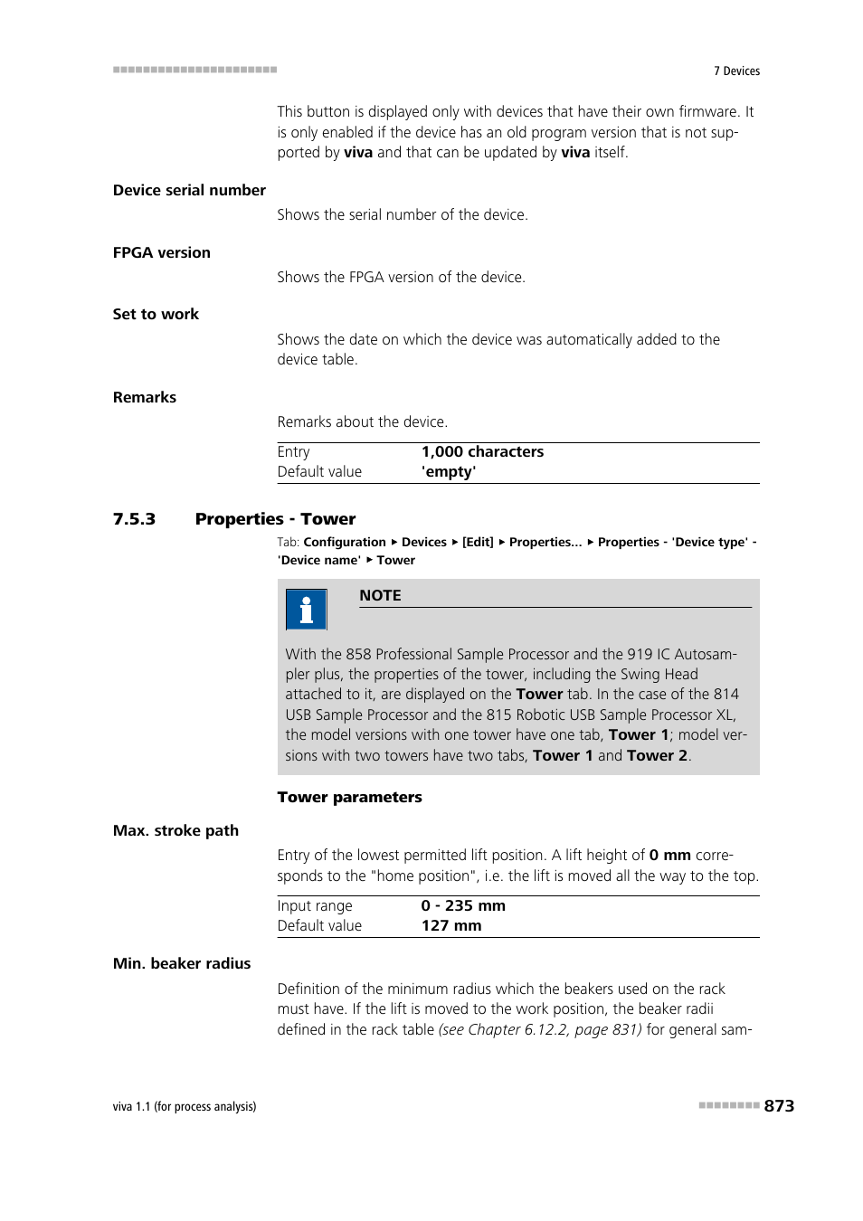 3 properties - tower, Properties - tower | Metrohm viva 1.1 (ProLab) User Manual | Page 885 / 1085