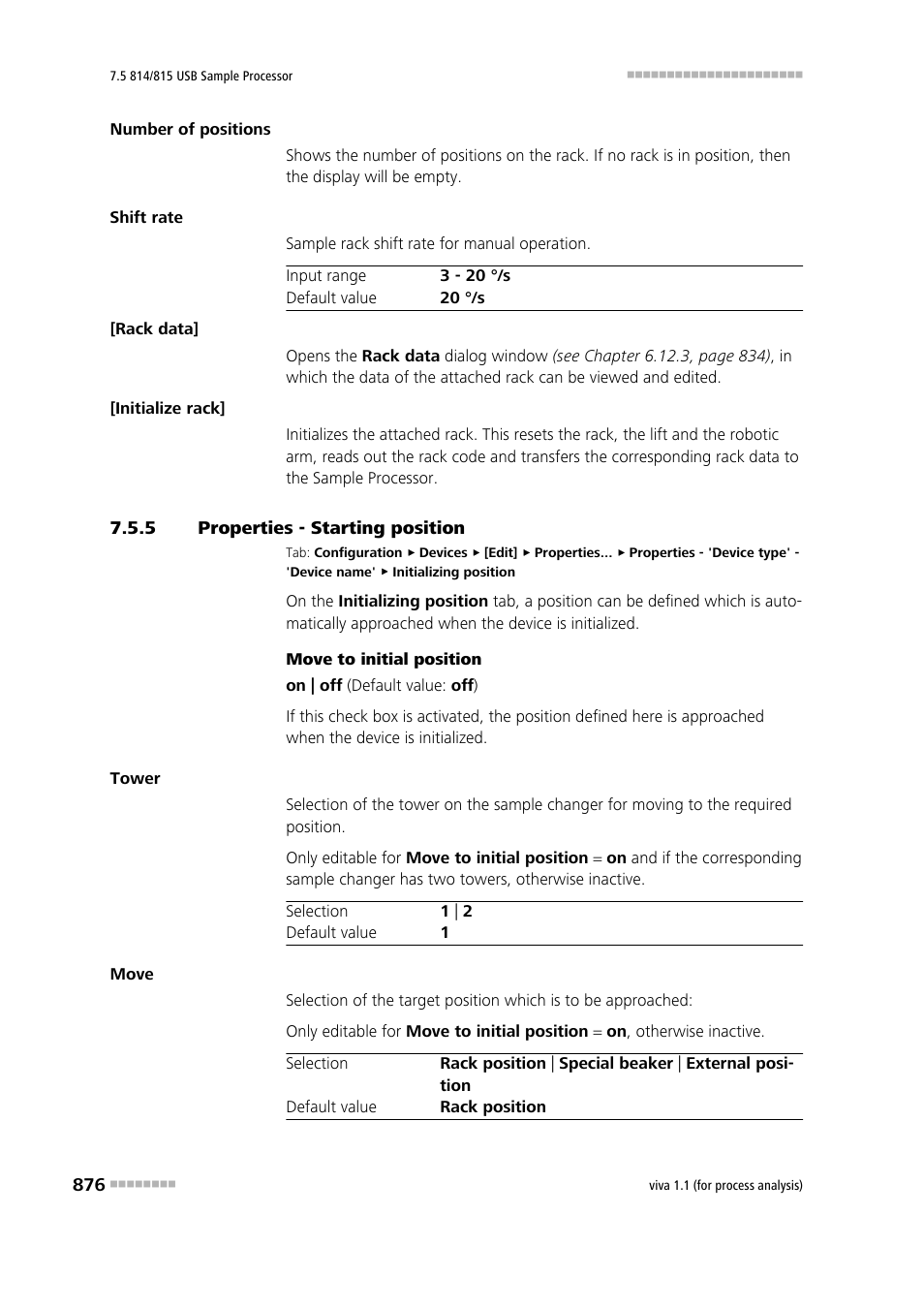 5 properties - starting position, Properties - starting position | Metrohm viva 1.1 (ProLab) User Manual | Page 888 / 1085