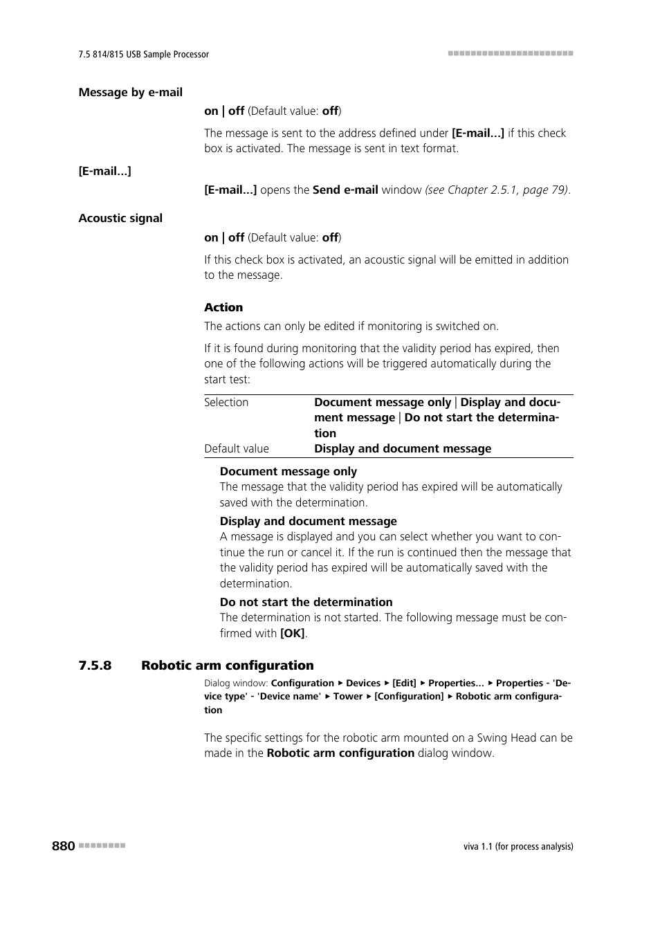 8 robotic arm configuration, Robotic arm configuration | Metrohm viva 1.1 (ProLab) User Manual | Page 892 / 1085