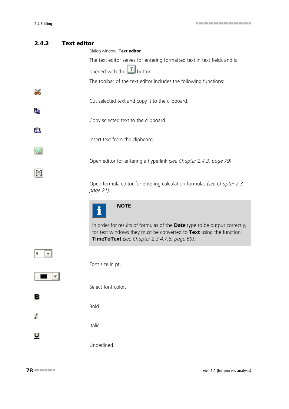 2 text editor, Text editor | Metrohm viva 1.1 (ProLab) User Manual | Page 90 / 1085