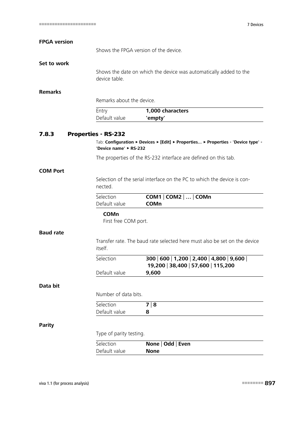 3 properties - rs-232, Properties - rs-232, Rs-232 | Metrohm viva 1.1 (ProLab) User Manual | Page 909 / 1085