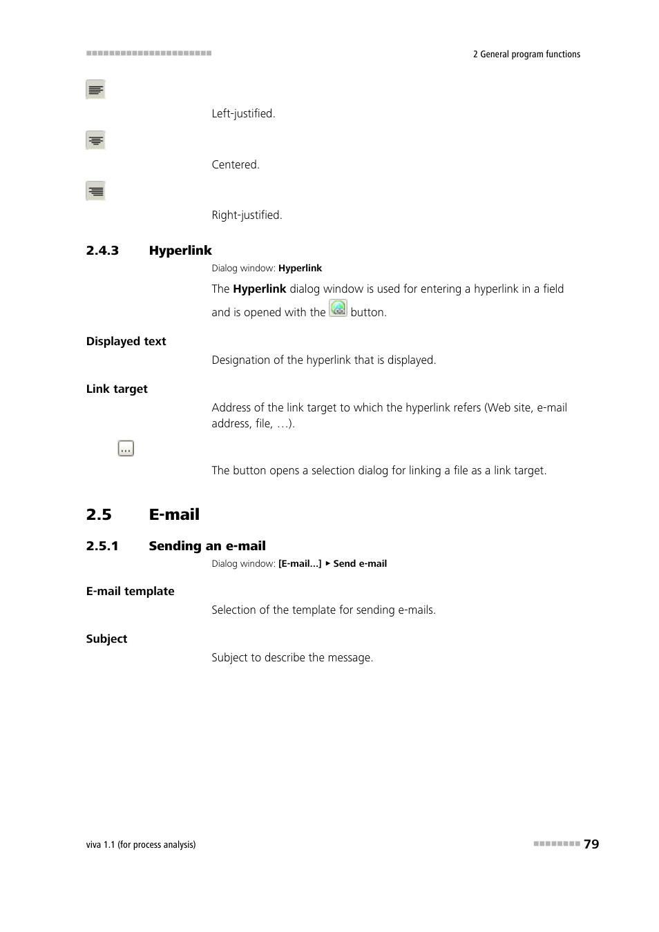 3 hyperlink, 5 e-mail, 1 sending an e-mail | Hyperlink, E-mail, Sending an e-mail | Metrohm viva 1.1 (ProLab) User Manual | Page 91 / 1085