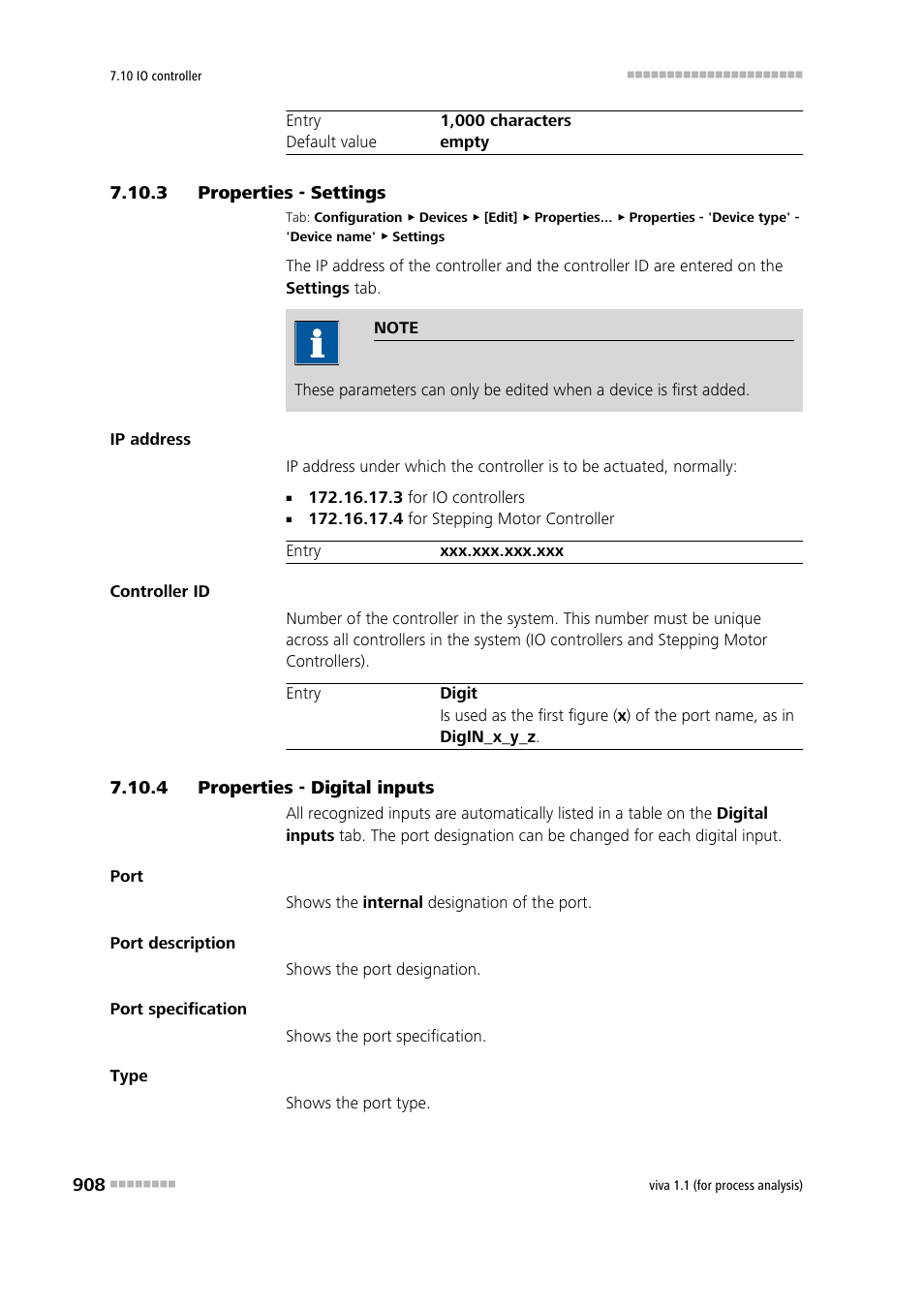 3 properties - settings, 4 properties - digital inputs, Properties - settings | Properties - digital inputs | Metrohm viva 1.1 (ProLab) User Manual | Page 920 / 1085