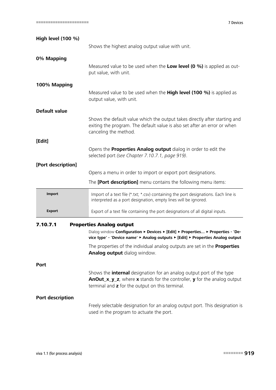 1 properties analog output | Metrohm viva 1.1 (ProLab) User Manual | Page 931 / 1085