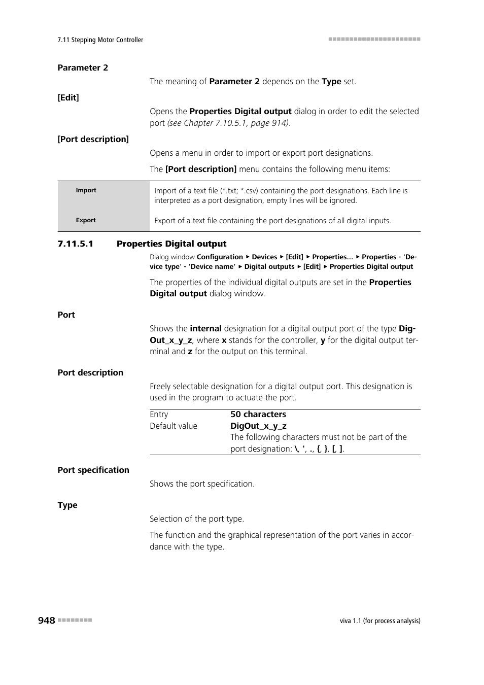 1 properties digital output | Metrohm viva 1.1 (ProLab) User Manual | Page 960 / 1085