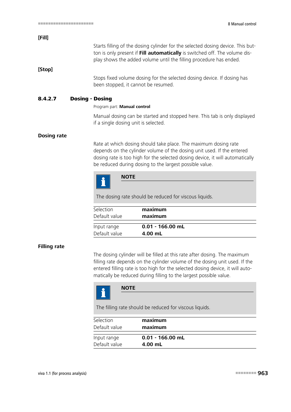 7 dosing - dosing, Dosing | Metrohm viva 1.1 (ProLab) User Manual | Page 975 / 1085