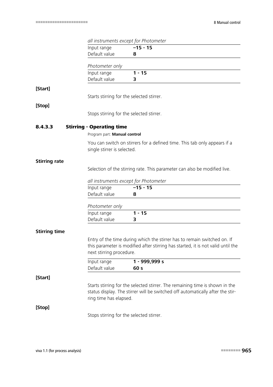 3 stirring - operating time | Metrohm viva 1.1 (ProLab) User Manual | Page 977 / 1085