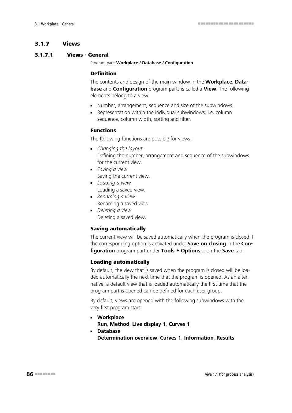 7 views, 1 views - general, Views | Metrohm viva 1.1 (ProLab) User Manual | Page 98 / 1085