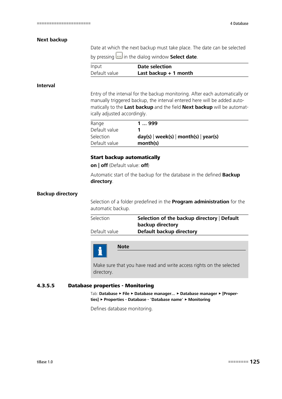 5 database properties - monitoring, Monitoring | Metrohm tiBase 1.0 Manual User Manual | Page 133 / 339