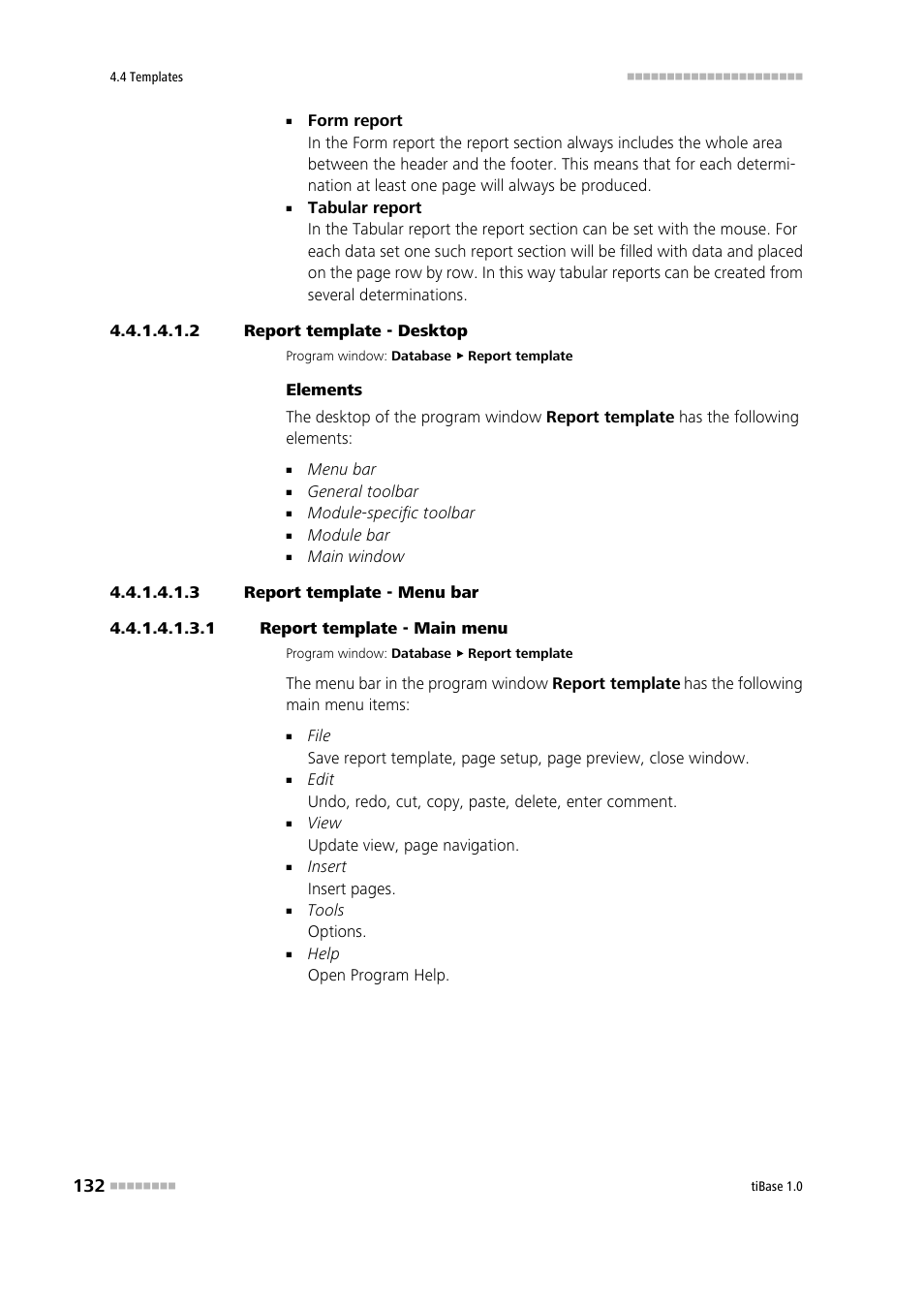 2 report template - desktop, 3 report template - menu bar, 1 report template - main menu | Metrohm tiBase 1.0 Manual User Manual | Page 140 / 339