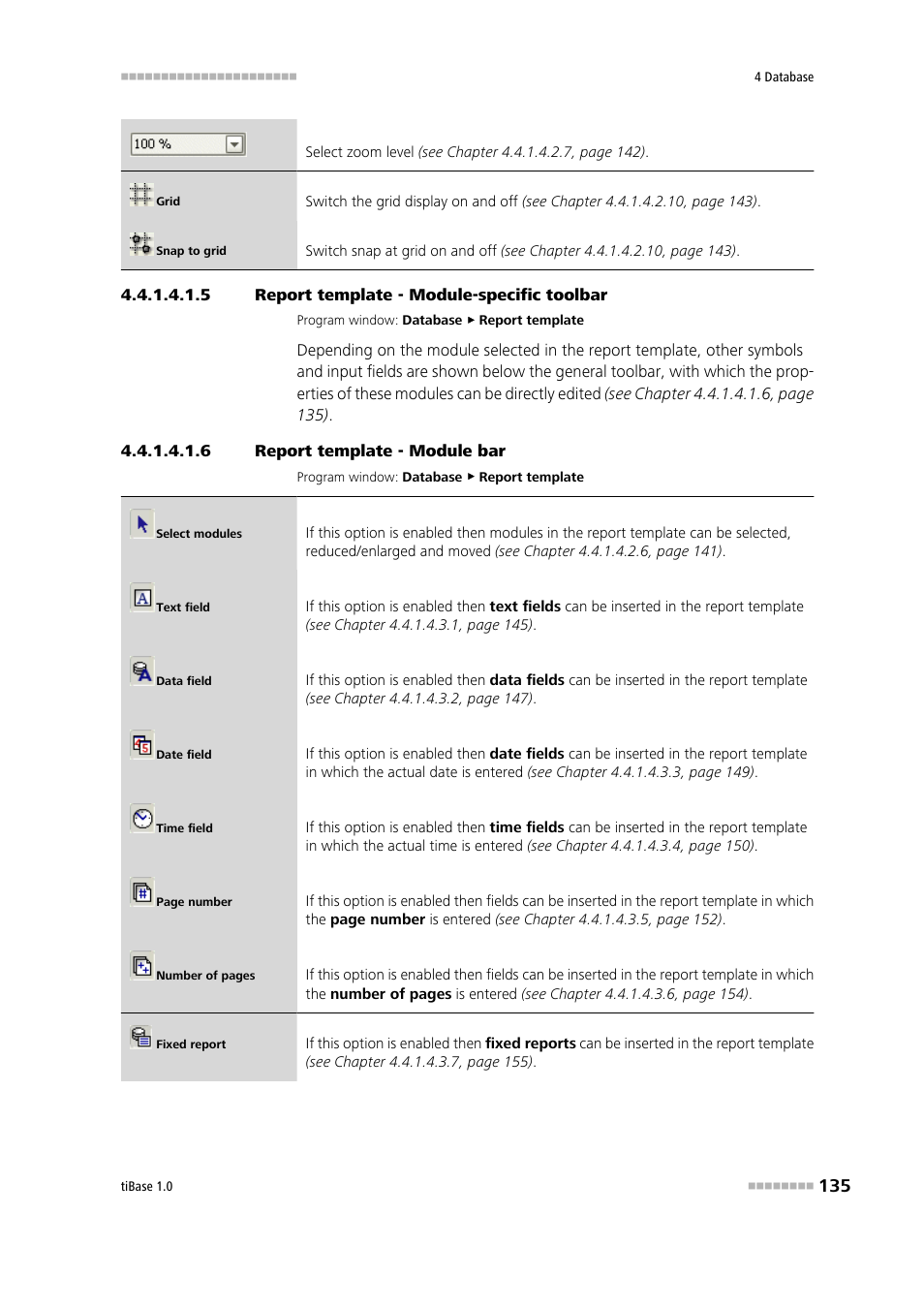 5 report template - module-specific toolbar, 6 report template - module bar, Module-specific toolbar | Module bar | Metrohm tiBase 1.0 Manual User Manual | Page 143 / 339