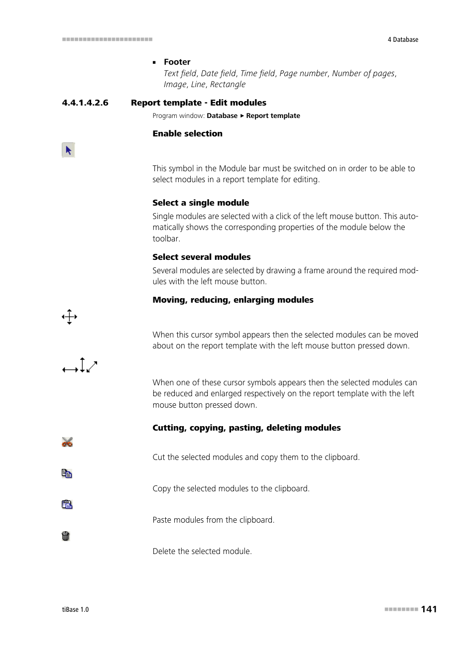 6 report template - edit modules, Edit modules | Metrohm tiBase 1.0 Manual User Manual | Page 149 / 339