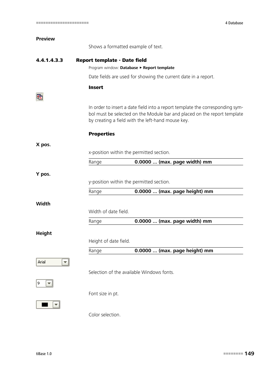 3 report template - date field, Date field | Metrohm tiBase 1.0 Manual User Manual | Page 157 / 339