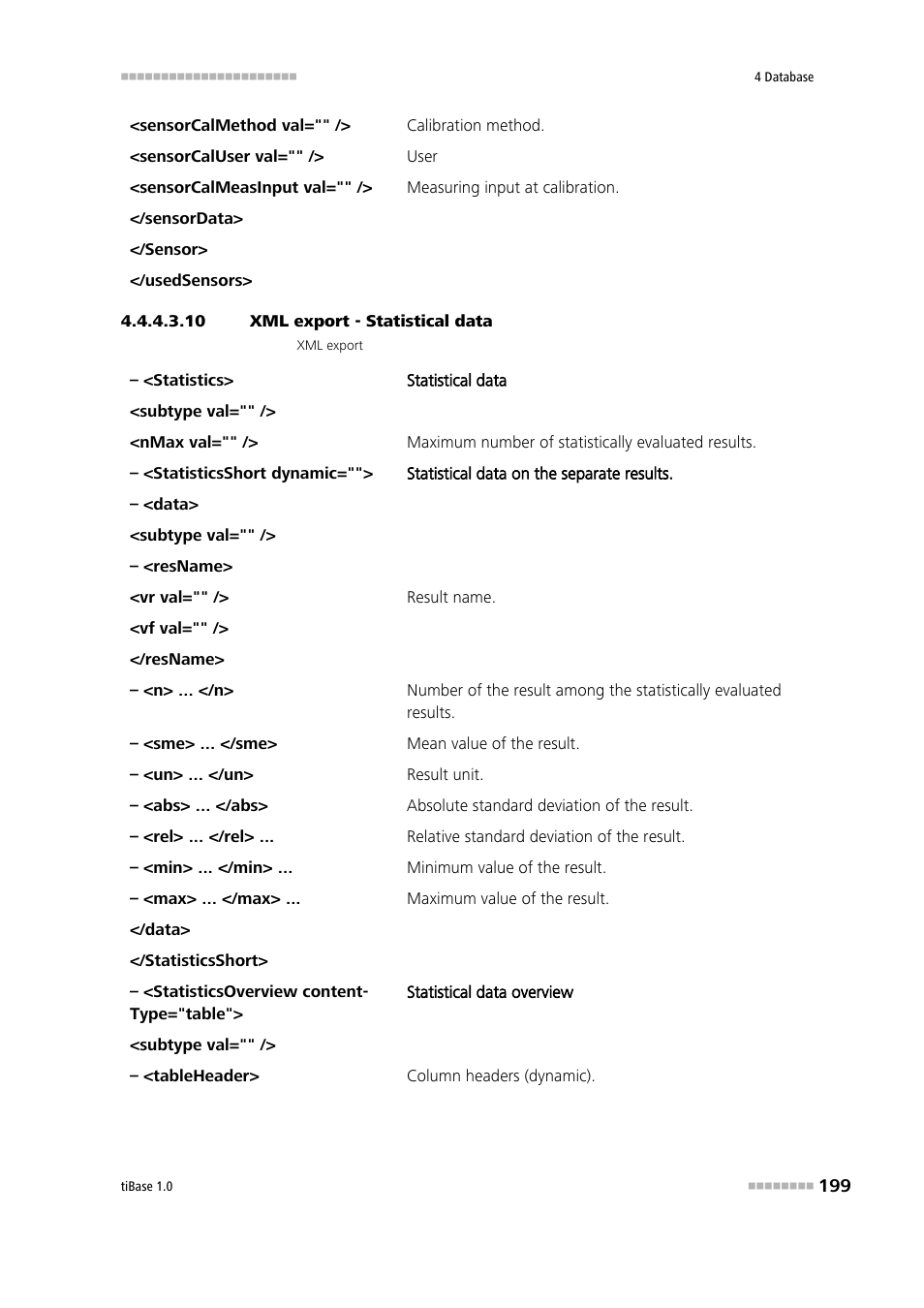 10 xml export - statistical data | Metrohm tiBase 1.0 Manual User Manual | Page 207 / 339
