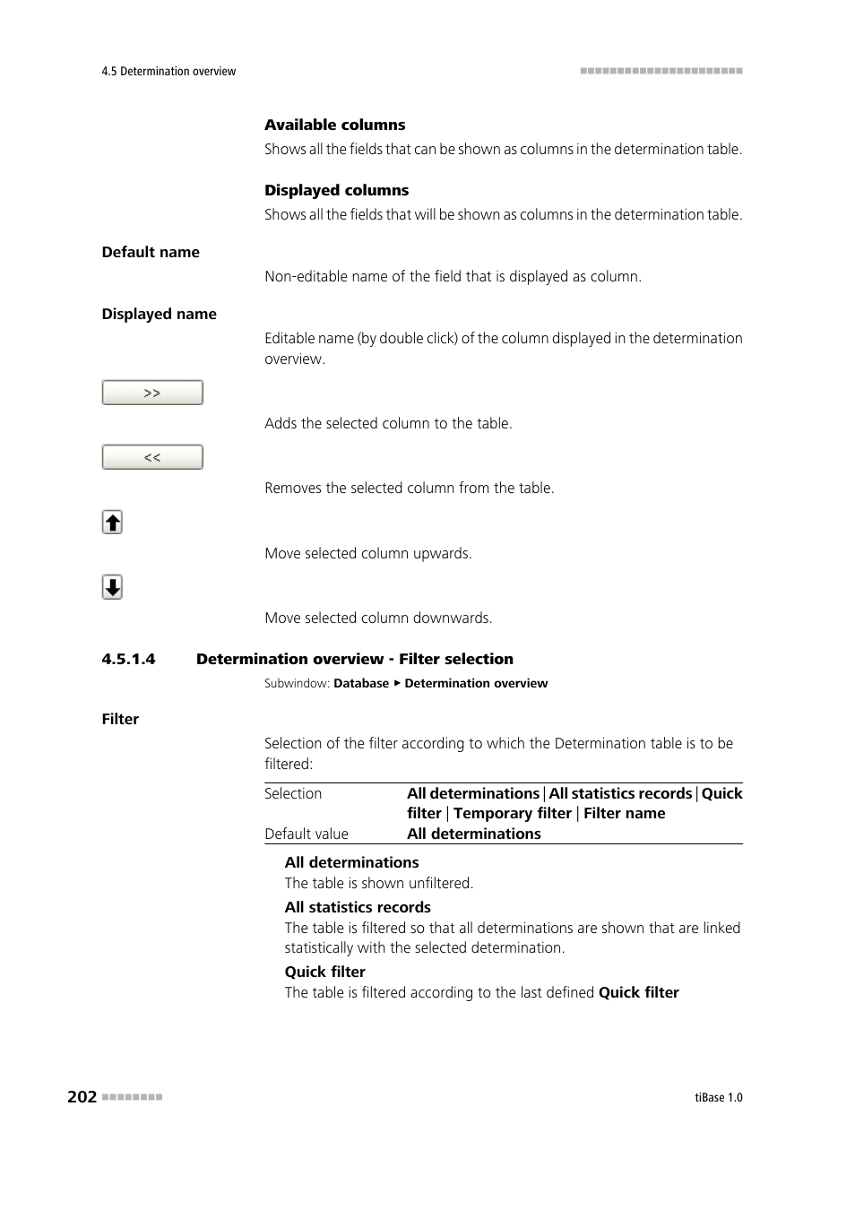 4 determination overview - filter selection | Metrohm tiBase 1.0 Manual User Manual | Page 210 / 339