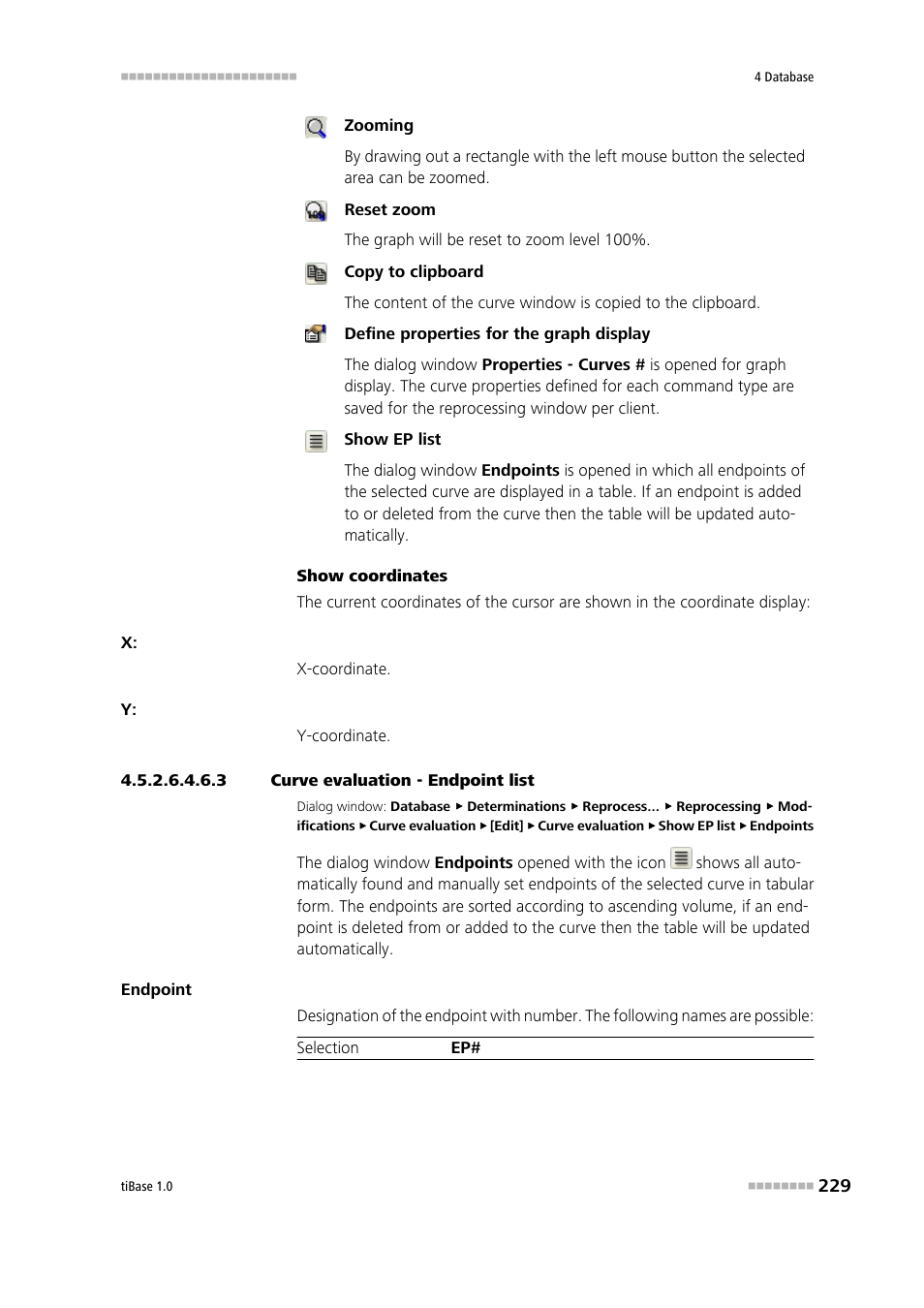 3 curve evaluation - endpoint list | Metrohm tiBase 1.0 Manual User Manual | Page 237 / 339