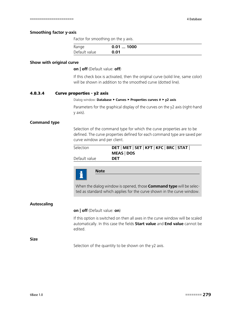 4 curve properties - y2 axis, Y2 axis | Metrohm tiBase 1.0 Manual User Manual | Page 287 / 339