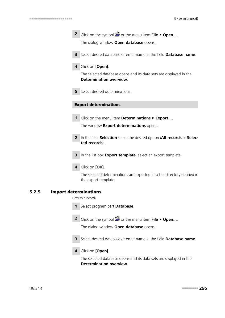 5 import determinations, Import determinations | Metrohm tiBase 1.0 Manual User Manual | Page 303 / 339