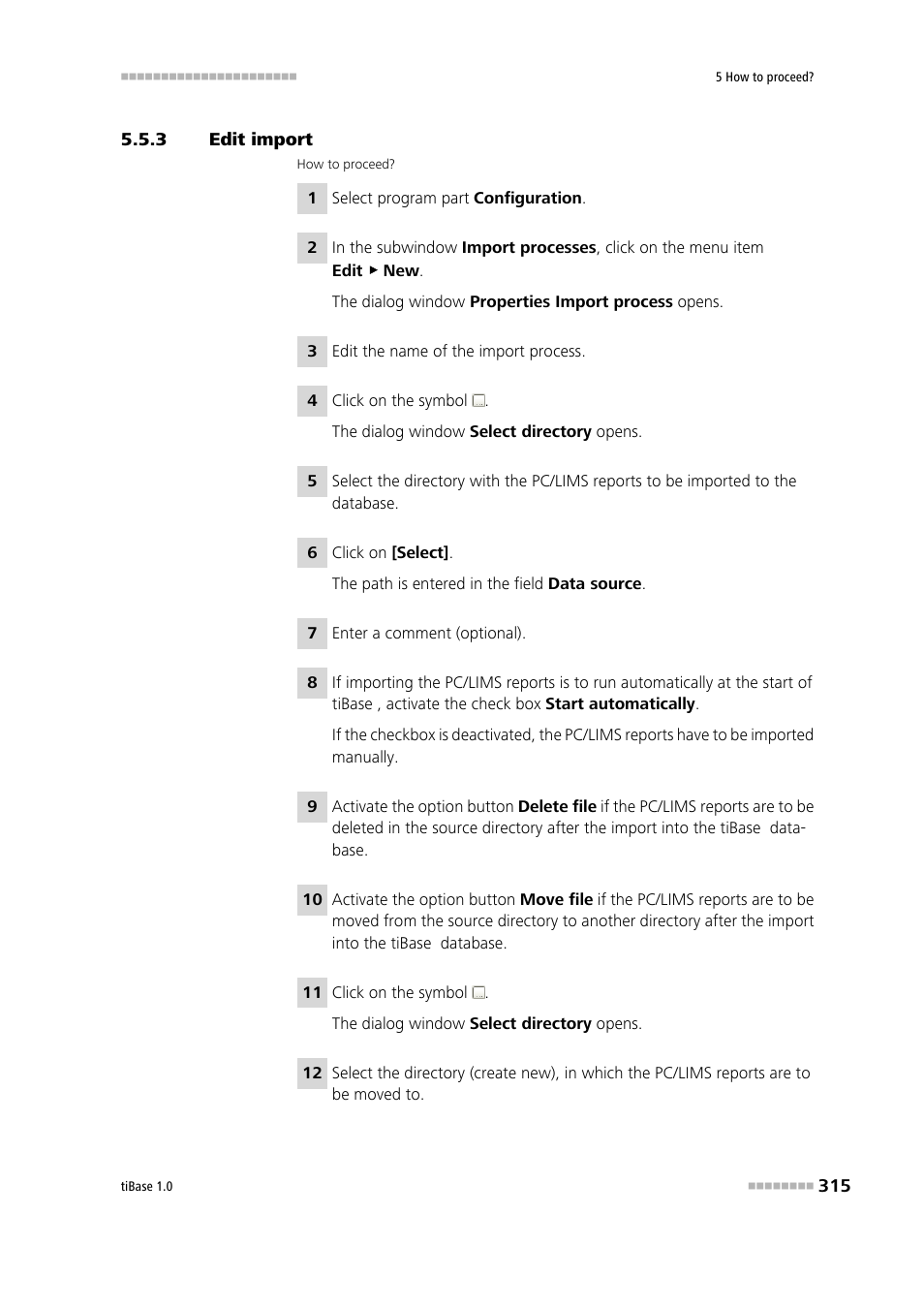3 edit import, Edit import | Metrohm tiBase 1.0 Manual User Manual | Page 323 / 339
