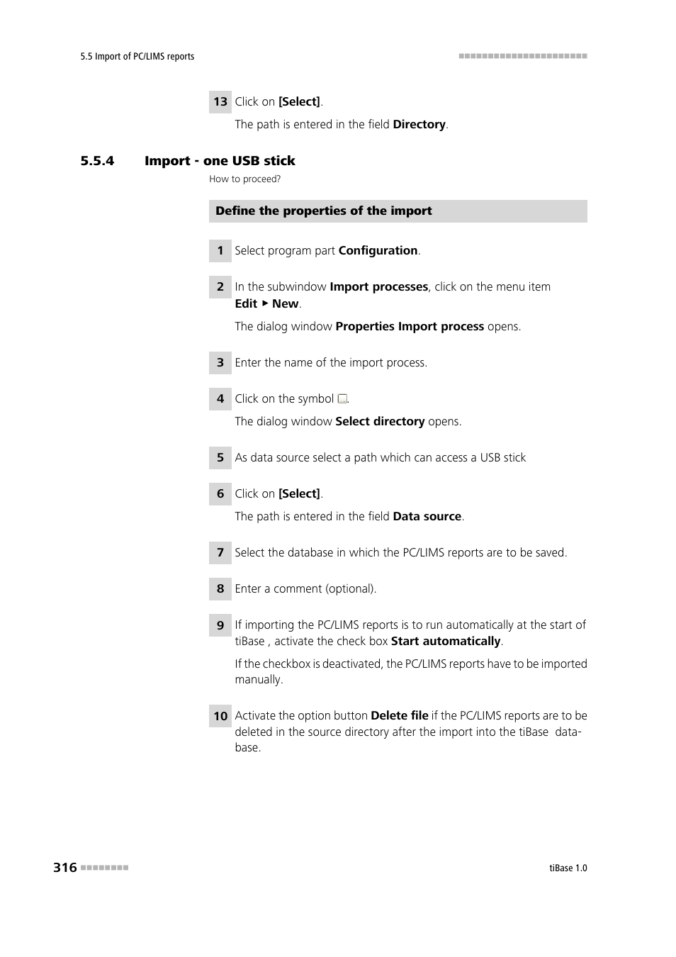 4 import - one usb stick, Import - one usb stick | Metrohm tiBase 1.0 Manual User Manual | Page 324 / 339